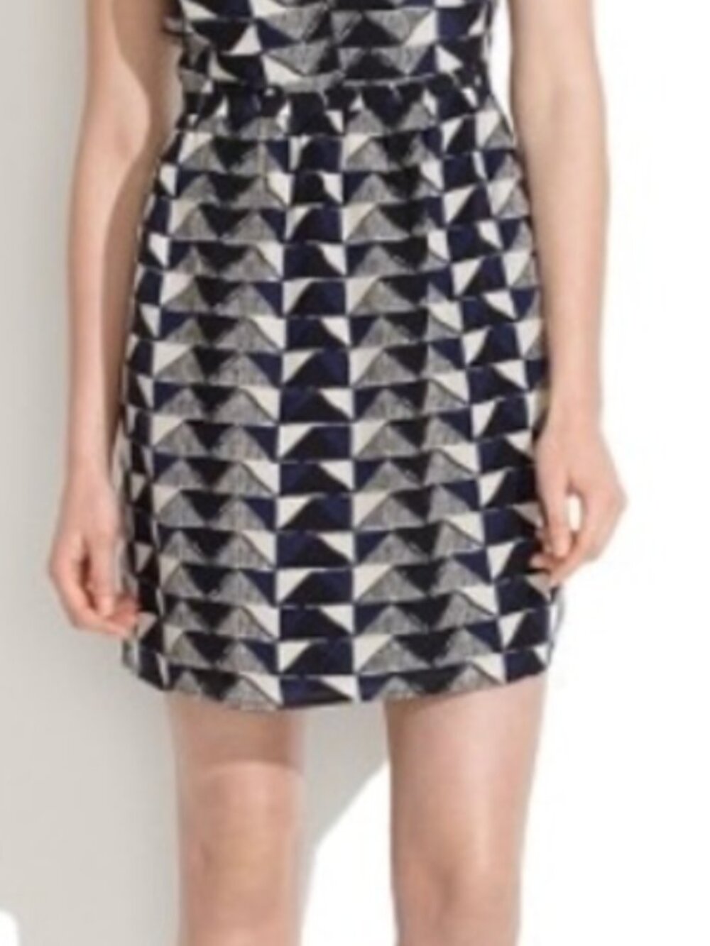 Madewell Lydia Blue, Black, White Pattern Silk Dress, Sz 0, Sundress, Preppy